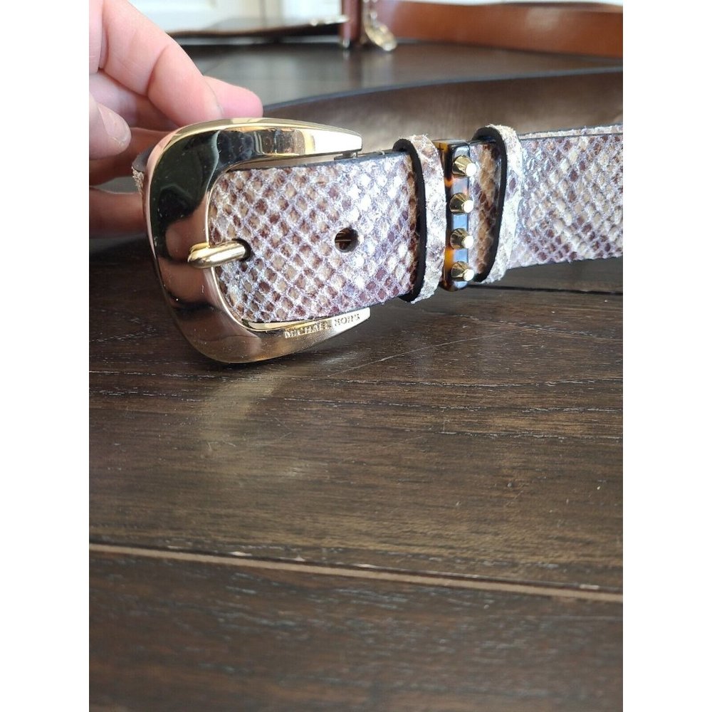 Michael Michael Kors Womens Leather Snakeskin Print Belt Size Large